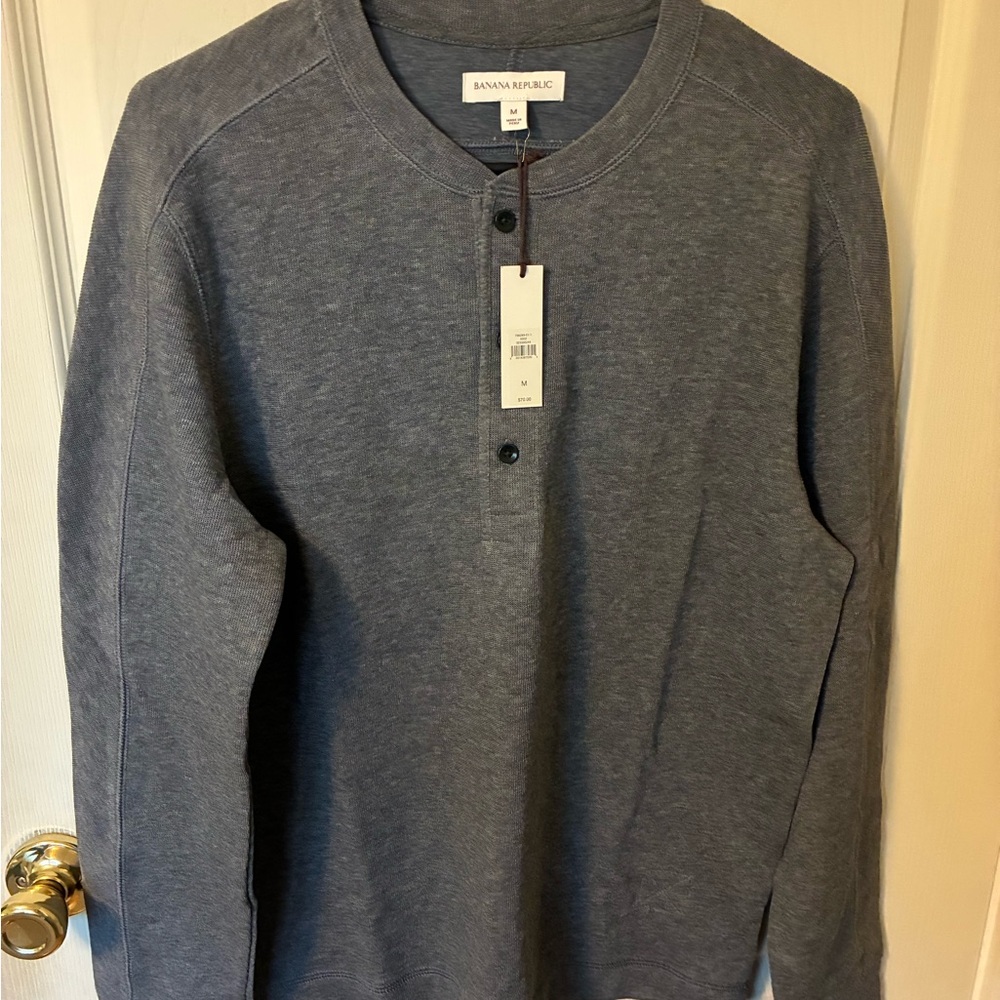 Banana Republic Charcoal Henley Sweatshirt